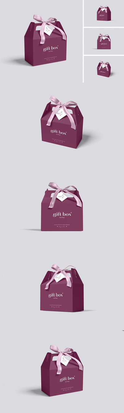 礼品盒模型样机 (PSD,PDF)