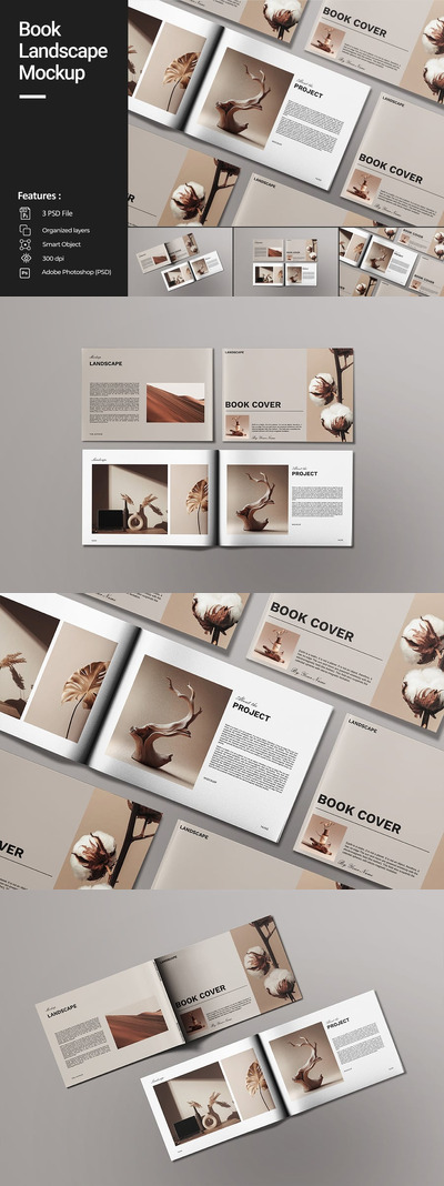画册杂志模型样机 (PSD)