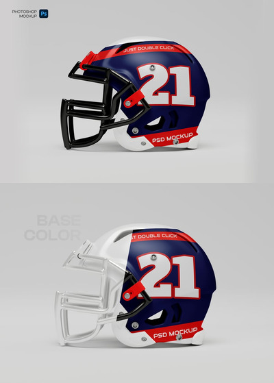 足球头盔模型样机 (PSD)