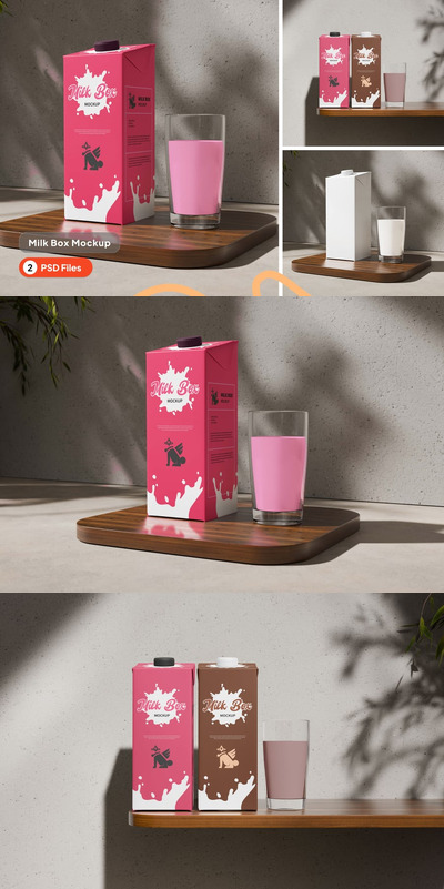 牛奶盒模型样机 (PSD)