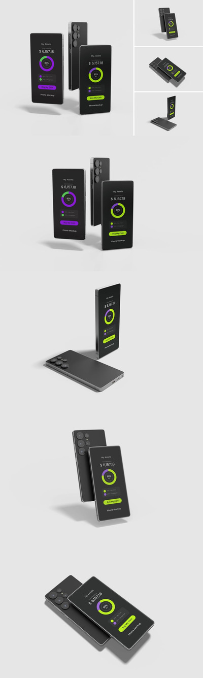 智能手机模型样机 (PSD)