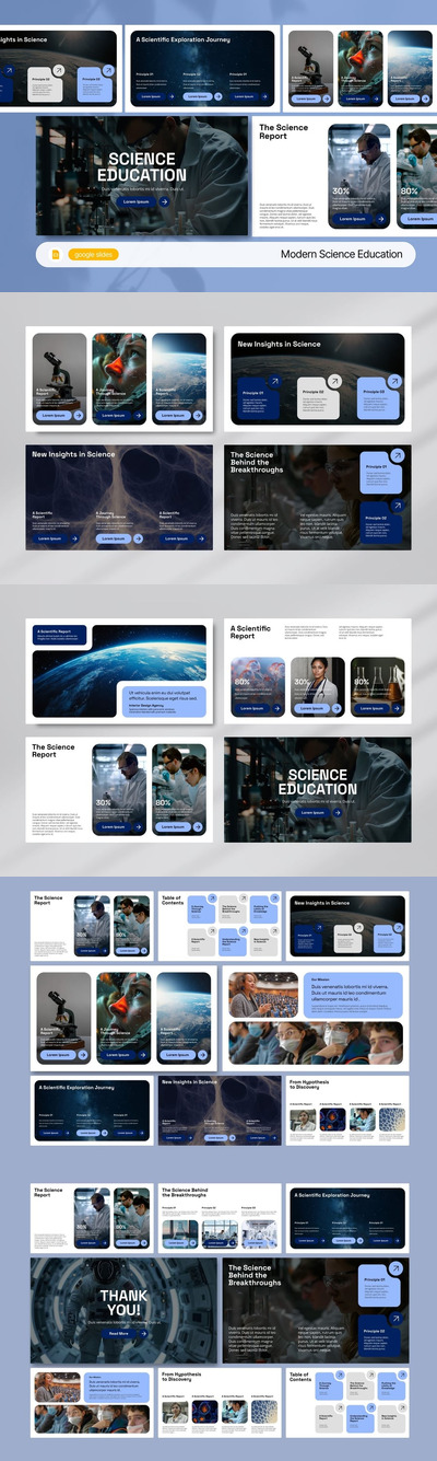 现代科学教育PPT模板 (PPTX)