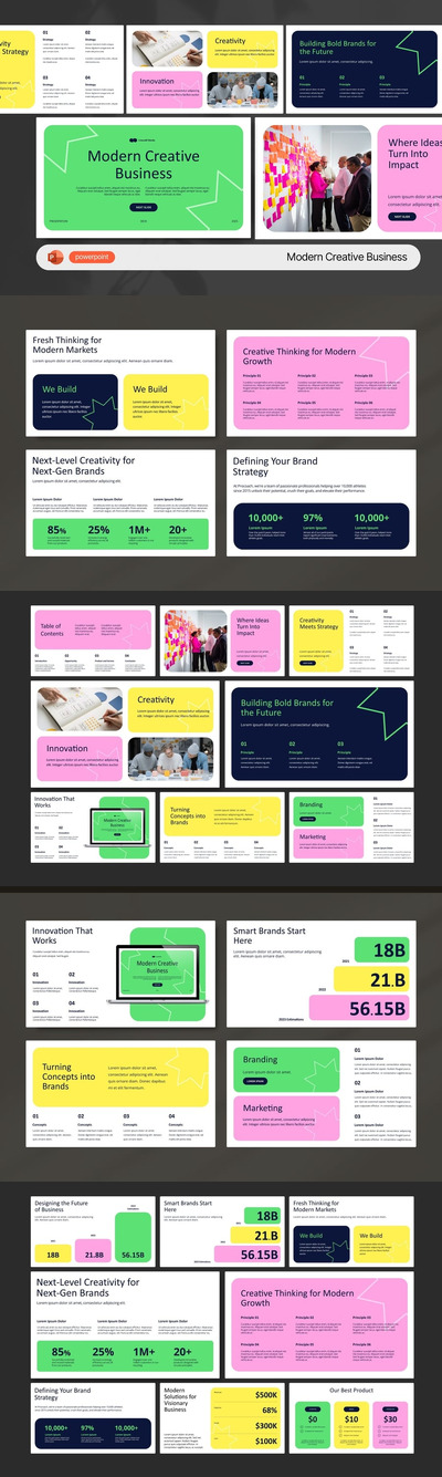 现代创意业务PPT模板 (PPTX)