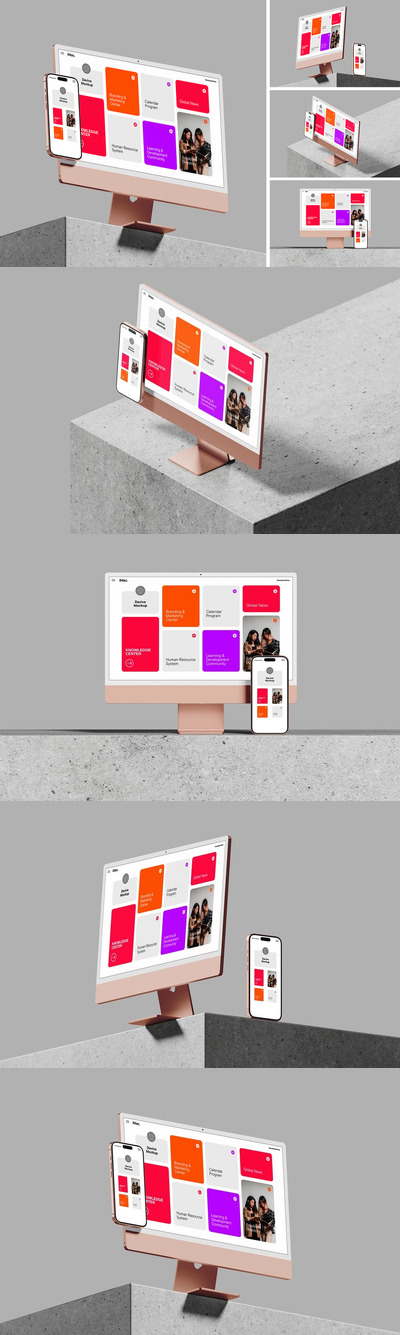 iMac和iPhone模型样机 (PDF,PSD)