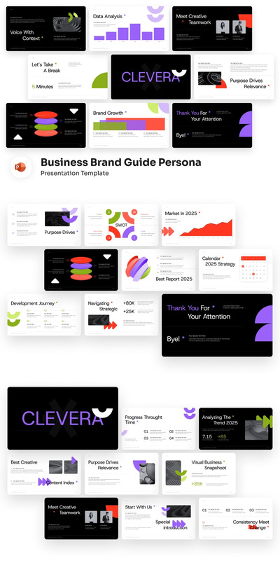 商业品牌指南PPT模板 (PPTX)