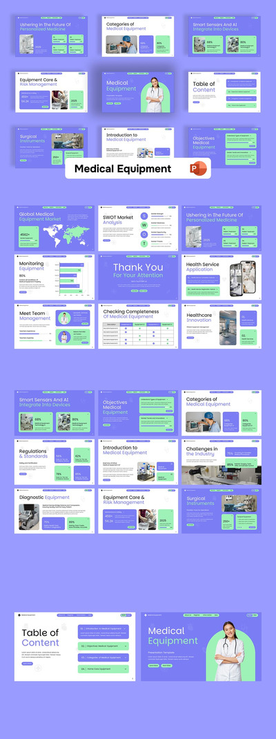 医疗设备PPT模板 (PPTX)