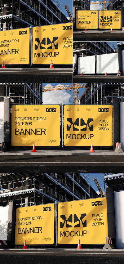 建筑横幅模型样机 (PSD)