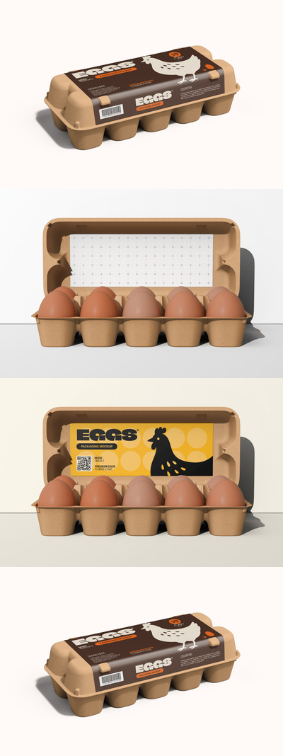 鸡蛋包装模型样机 (PSD)