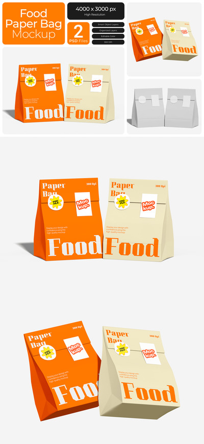 食品纸袋模型样机 (PSD)