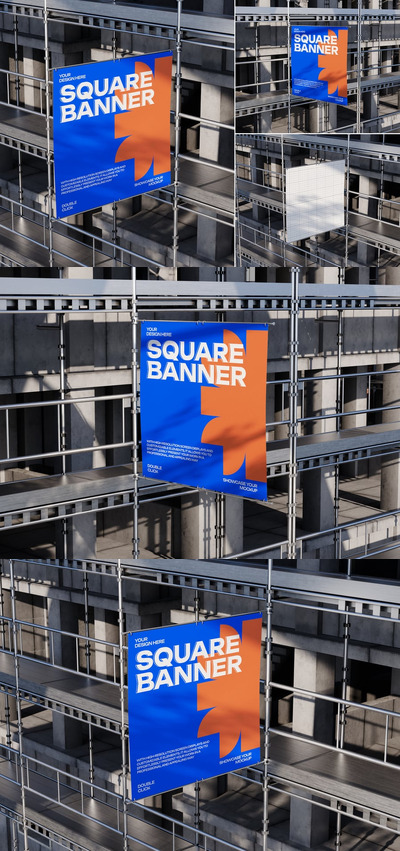 横幅施工模型样机 (PSD)