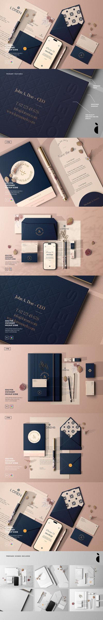 金箔品牌模型套件样机 (PSD)