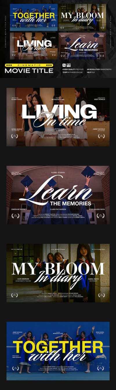 年鉴电影广告电影标题样机 (PSD)