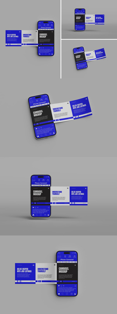 轮播手机模型样机 (PSD,PDF)