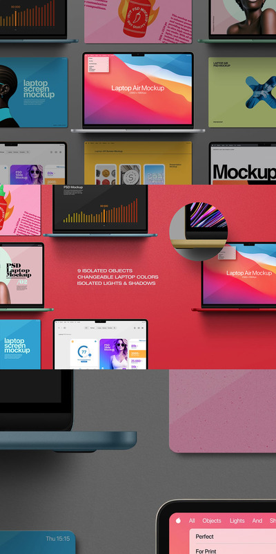 笔记本电脑模型样机 (PSD)