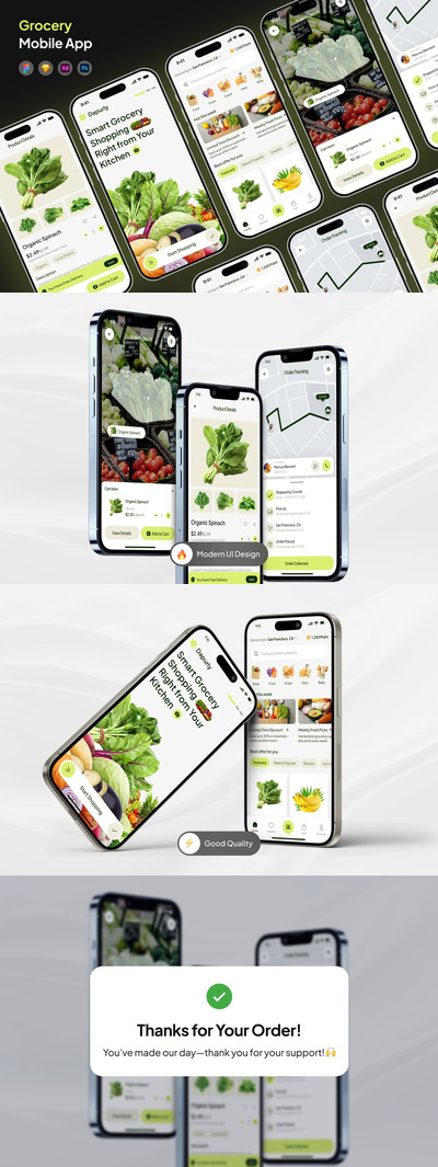 生鲜购物APP UI KIT (FIG,PSD,SKETCH,XD)