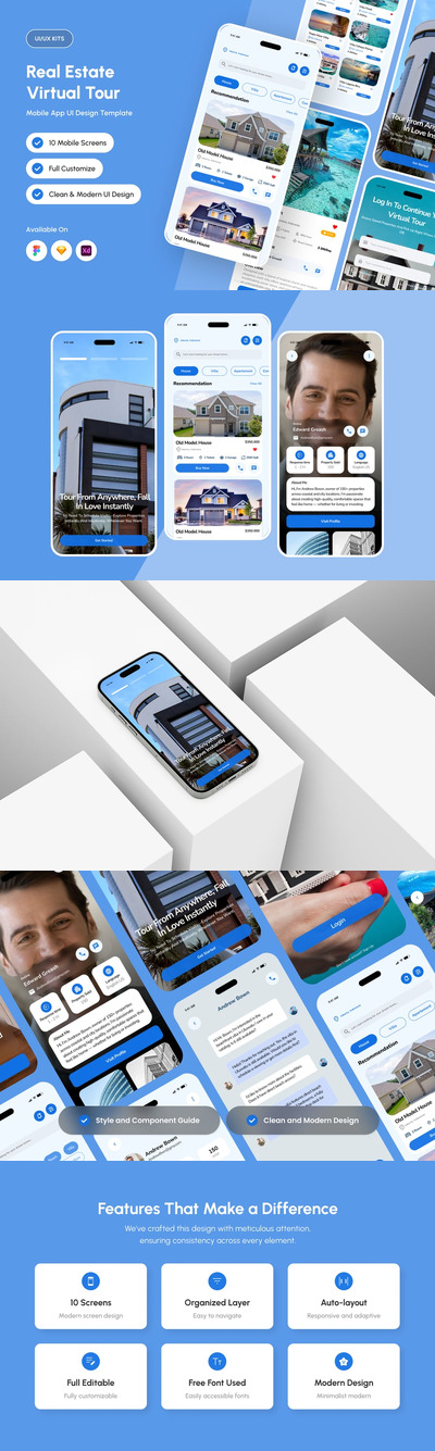 房地产应用APP UI KIT (FIG,SKETCH,XD)