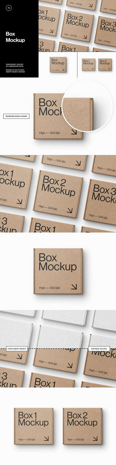 盒子飞机盒模型样机 (PSD)