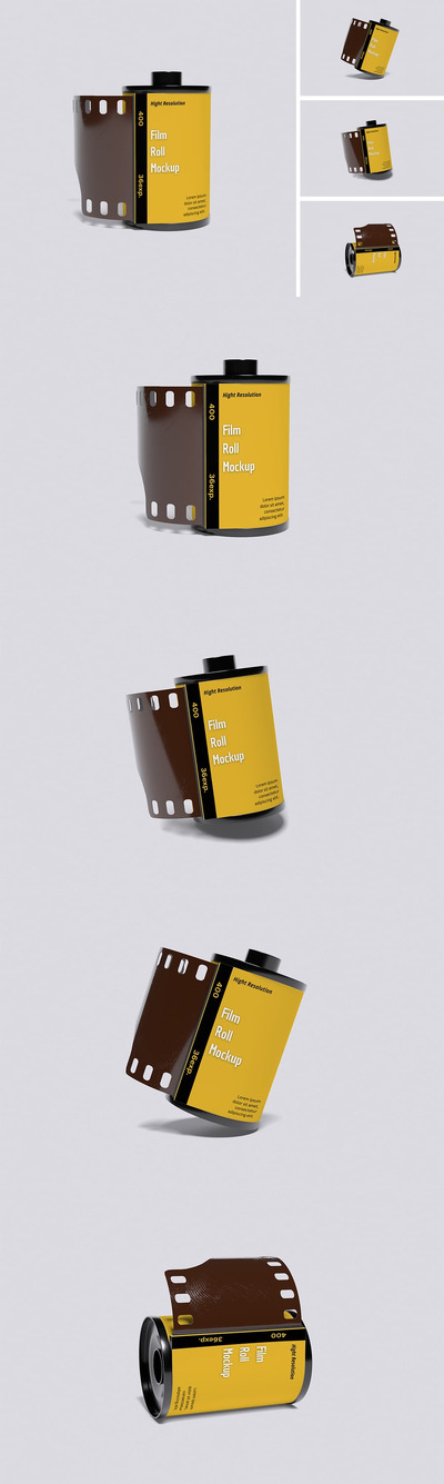 相机胶卷模型样机 (PSD,PDF)