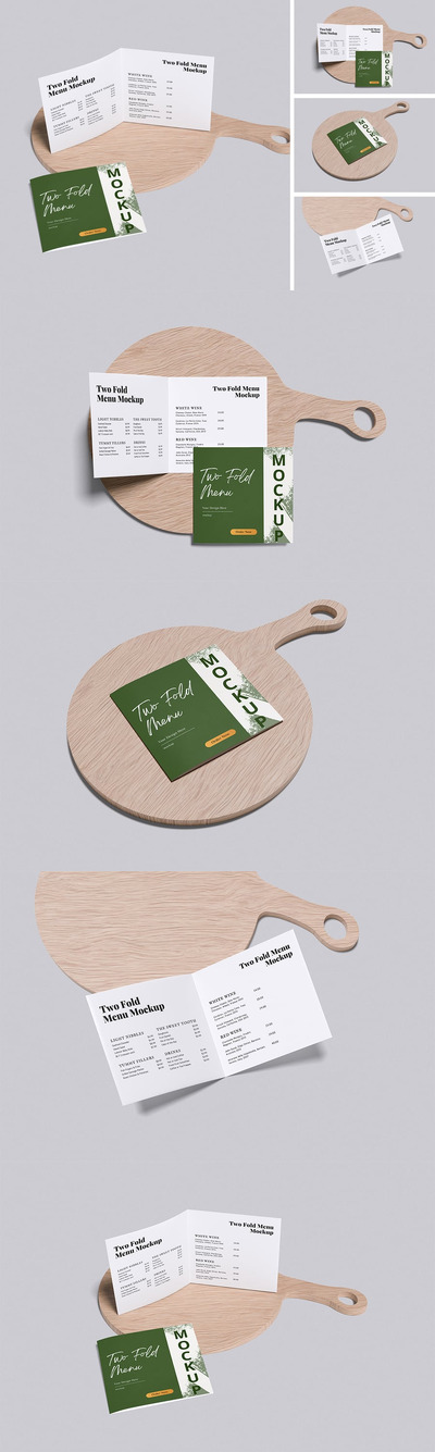 两折菜单模型样机 (PSD,PDF)