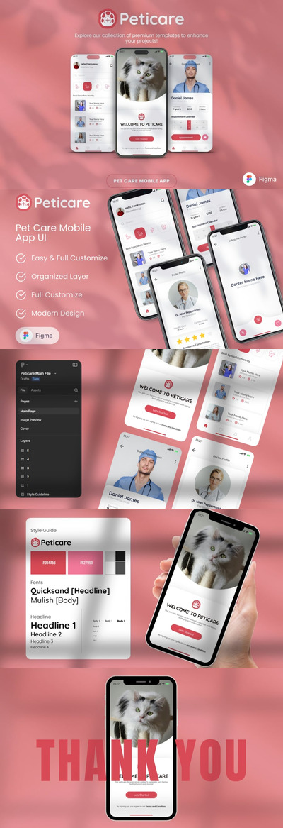 宠物护理移动应用APP UI KIT (FIG)