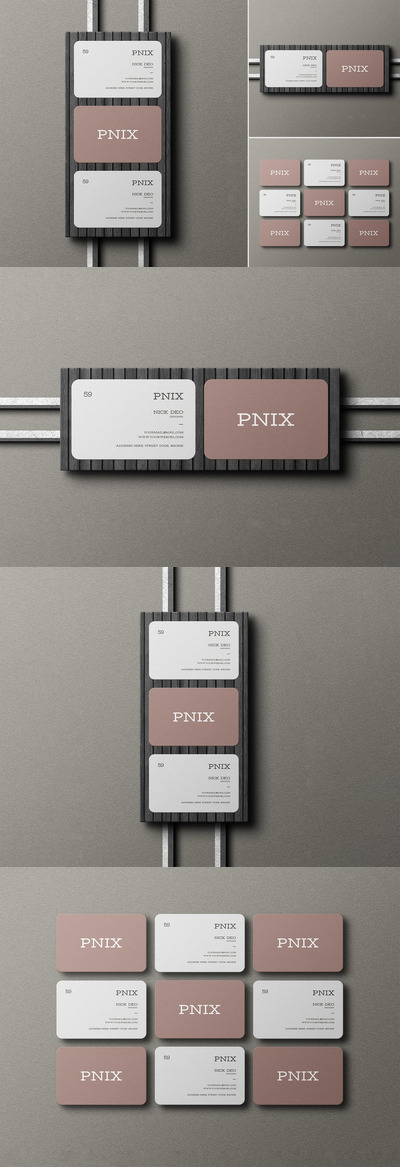 优雅的名片模型套装样机 (PSD)