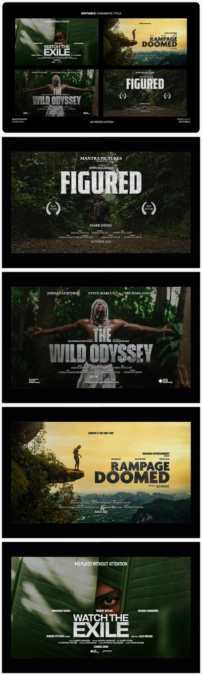 电影标题模板样机 (PSD)