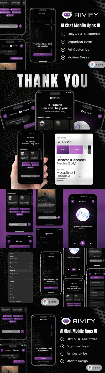 AI 聊天移动应用APP UI KIT (FIG)