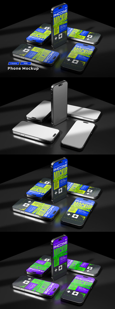 iPhone模型样机 (PSD)