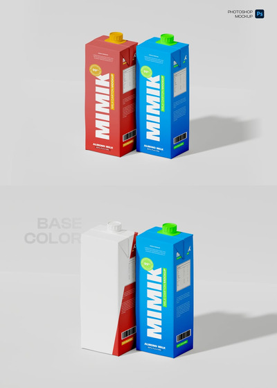 牛奶盒模型样机 (PSD)