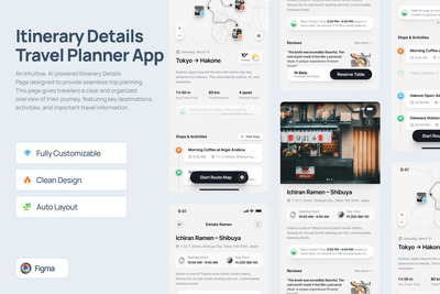 行程详细信息旅行计划者应用APP UI KIT (FIG)