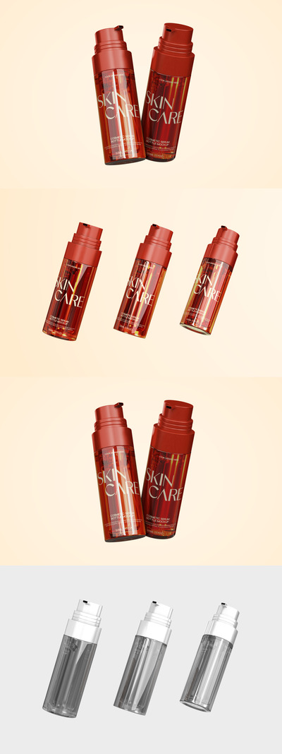 泵瓶护肤品模型样机 (PSD)