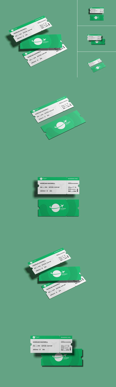 简单的门票模型样机 (PSD,JPG,PDF)
