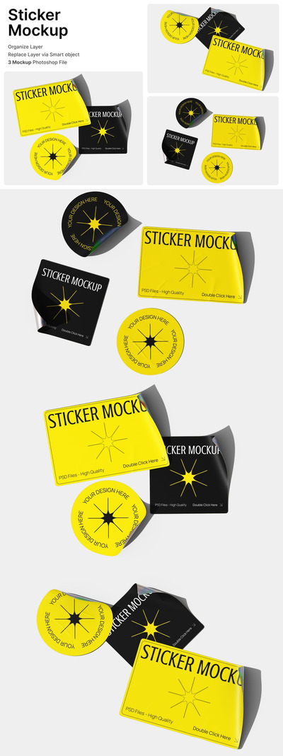 贴纸模型样机 (PSD)
