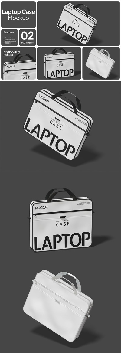 笔记本电脑包案例模型样机 (PSD)