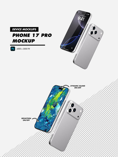 iPhone 17 Pro 手机样机 (PSD)