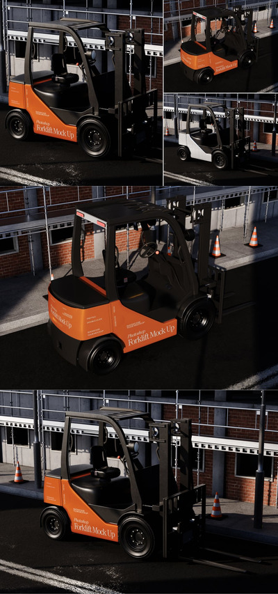 建筑叉车模型样机 (PSD)