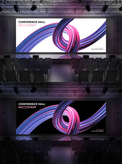 会议厅屏幕模型样机 (PSD)