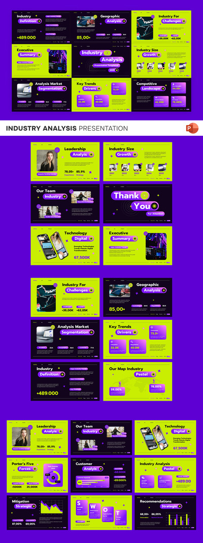 行业分析PPT模板 (PPTX)