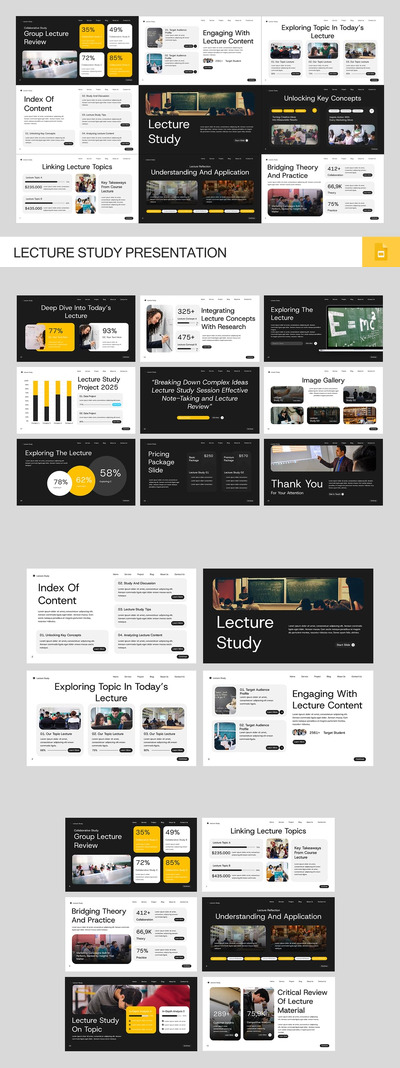 讲座研究PPT模板 (PPTX)