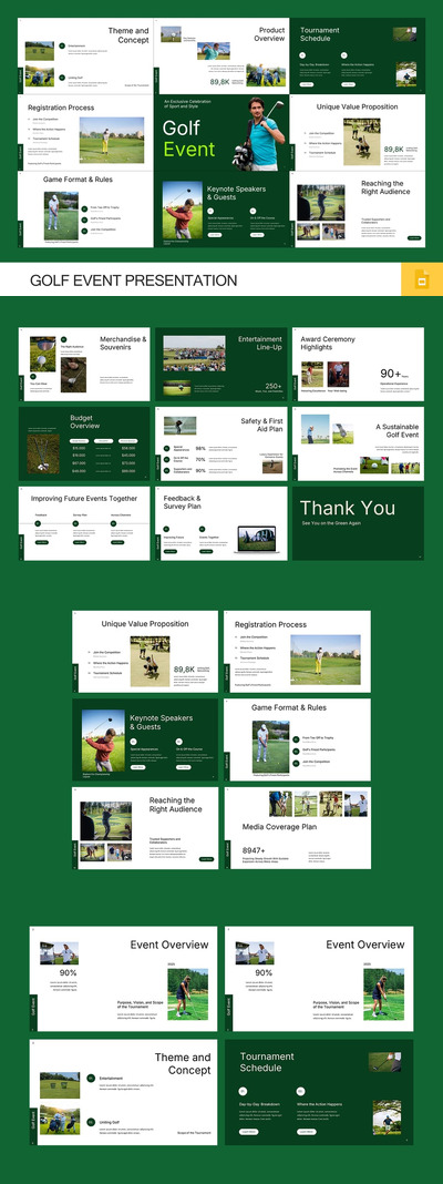 高尔夫活动PPT模板 (PPTX)