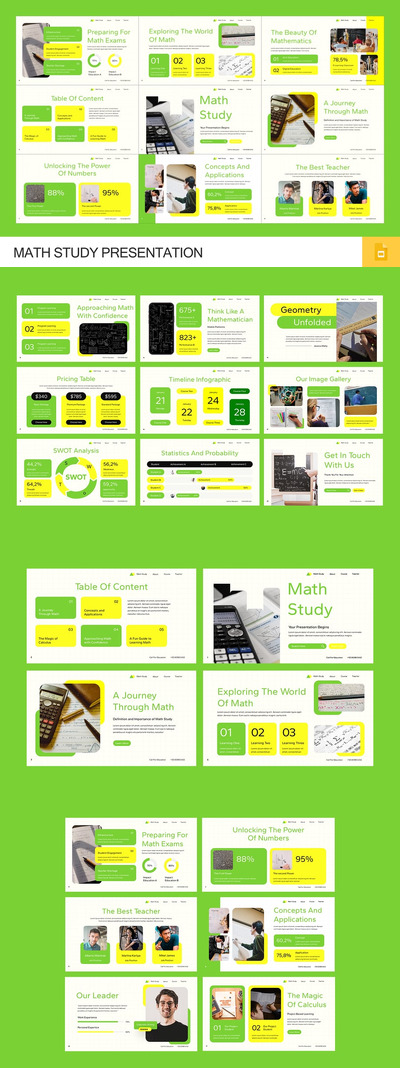数学研究PPT模板 (PPTX)