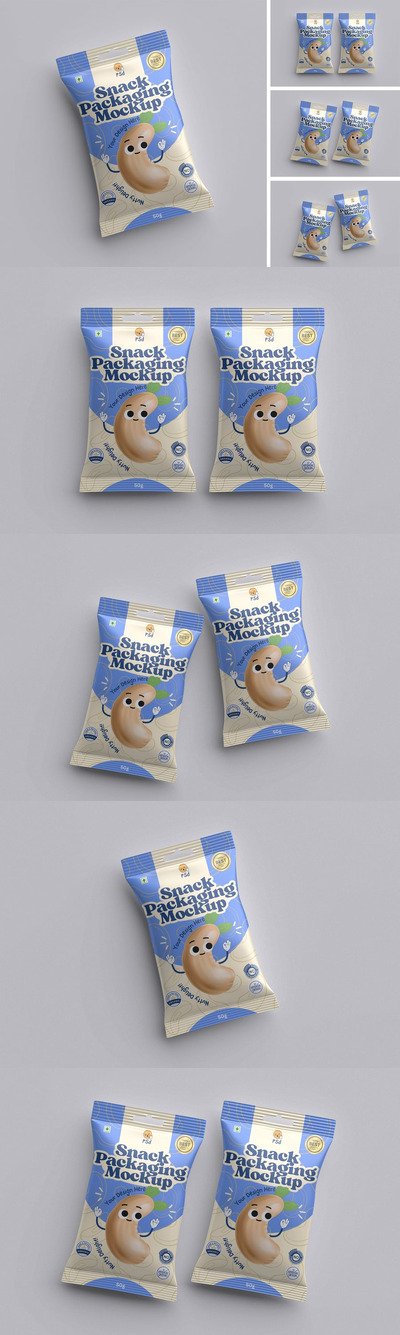 小吃包装模型样机 (PSD,PDF)