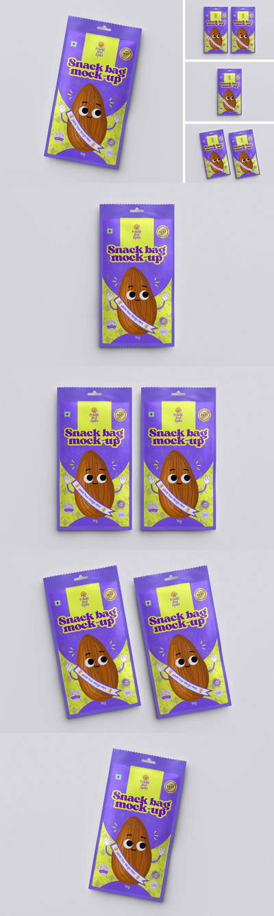 小吃袋模型样机 (PSD,PDF)