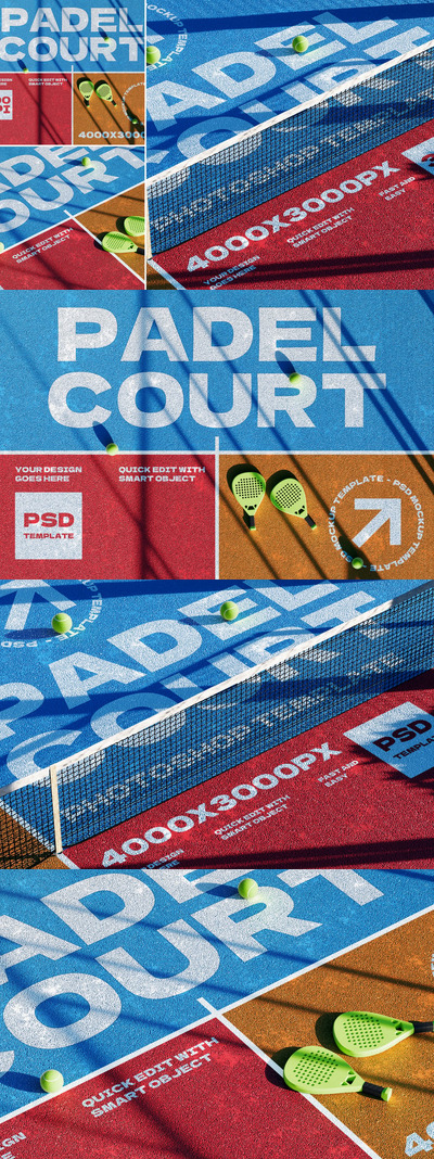 网球场广告样机 (PSD)