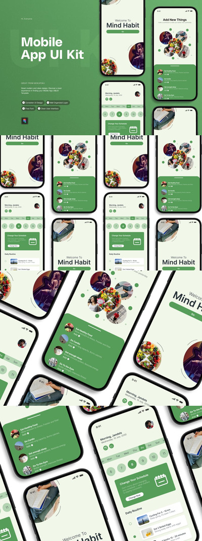 习惯跟踪移动应用APP UI KIT (FIG)