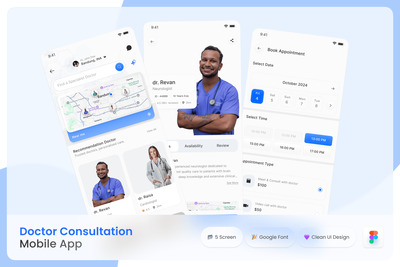 医生咨询 移动应用APP UI KIT (FIG)