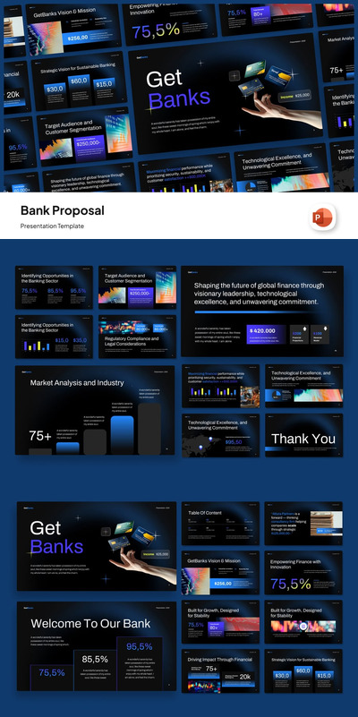 银行提案PPT模板 (PPTX)