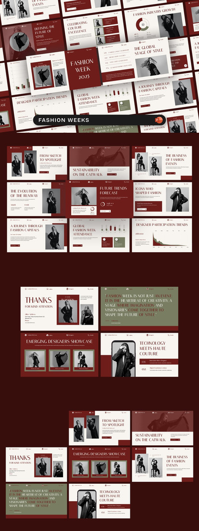 时装周PPT模板 (PPTX)