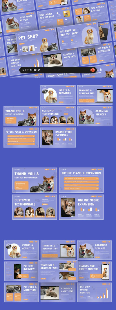 宠物店PPT模板 (PPTX)