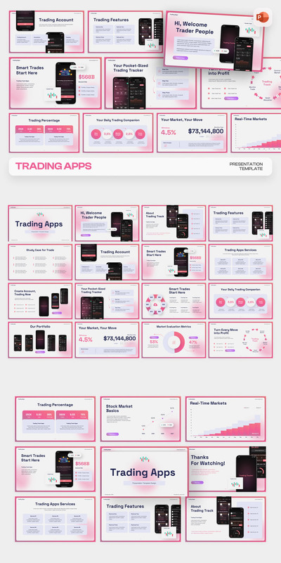 交易APP应用程序PPT模板 (PPTX)